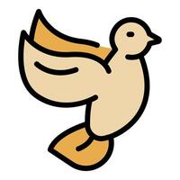 Dove flying with open wings representing peace and harmony vector