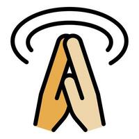 Hands clapping making sound waves, applause, congratulation or ovation vector