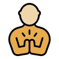 Person clapping hands together expressing gratitude and enthusiasm vector
