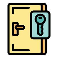 Hotel keycard unlocking a door, access granted to the room vector