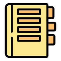 Notebook with bookmark tabs representing organized information storage vector