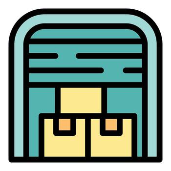 almacén almacenamiento zona con paquetes Listo para cargando muelle vector