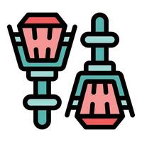 Futuristic mining tools with handles and claws for resource extraction vector