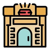 Jewelry store building with a big shining gem on top vector