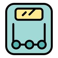 Modern digital bathroom scale displaying weight measurement vector