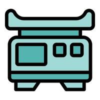 Electronic kitchen scale displaying weight measurement data vector