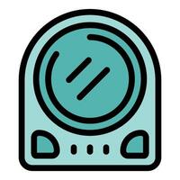 Portable cd player playing music with pause button vector