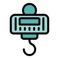 Portable electronic hanging scale displaying weight measurement vector
