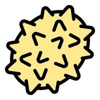 Yellow virus spiky ball representing microbial pathogen vector