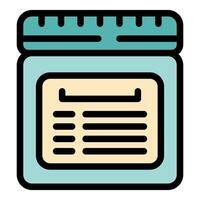 Closed container packaging with label describing ingredients vector