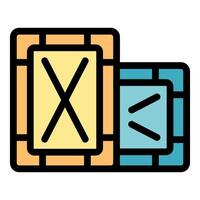 Comparing two wooden crates using abstract symbols, logistics and delivery icon vector