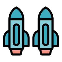 Two rockets launching, embarking on space exploration mission vector