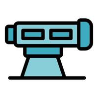 Futuristic projector emitting light beam, modern technology icon vector