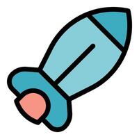 Missile flying through air, military weapon delivering explosive payload vector