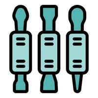 Set of interchangeable screwdriver bits with different tips for precision work vector