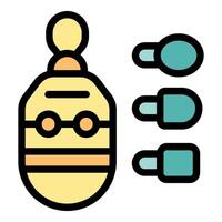 Nano drone delivering capsules using futuristic technology vector