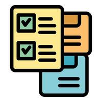 Completed tasks on checklist and documents representing project management vector