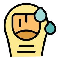 Sweaty toe suffering from hyperhidrosis, excessive sweating icon vector