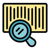 Magnifying glass exploring a barcode, unveiling product information vector