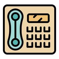 Office phone showing keypad and display screen vector
