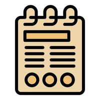 Spiral notepad representing efficient note taking and organized planning vector