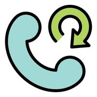 Phone handset with rotating arrow, representing callback service vector