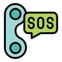 Blockchain sending an sos message for help and support vector