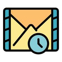 Pending mail envelope representing waiting time for delivery vector