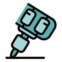 Tattoo machine drawing a line, professional tool for tattoo artists vector