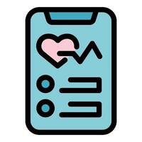 Mobile healthcare app displaying heart rate and checkboxes for patient monitoring vector