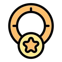 Loyalty program award, golden ring with star representing customer rewards vector