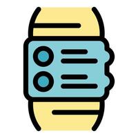 Smartwatch displaying fitness data with icons and text information vector