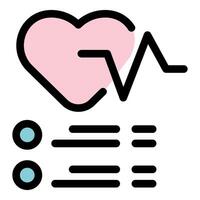 Heartbeat monitoring and medical checkup planning icon vector