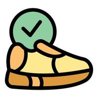 Checked running shoes representing fitness approval vector