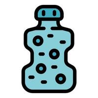 Detergent bottle with measuring lines and bubbles depicting laundry icon vector