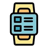 Smartwatch displaying checklist interface for task management vector