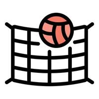 Volleyball ball passing over the net during a dynamic match vector