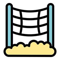 Playground rope climbing frame over sand pit encourages physical activity vector
