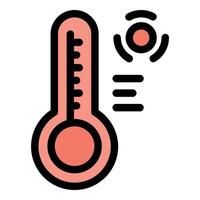 Thermometer showing increasing temperature and sun heat icon vector