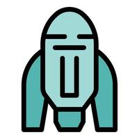 Rocket taking off, exploring space and new planets vector