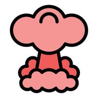 Pink atomic bomb exploding creating a mushroom cloud vector