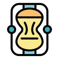 Chemistry experiment filtering solution with vacuum filtering flask icon vector