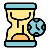 Hourglass measuring time with clock icon showing deadline or due date vector