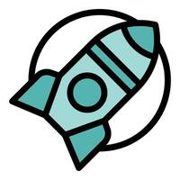 Rocket launching, symbolizing startup and innovation in space exploration vector