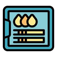 Tablet showing ink levels for printing documents vector