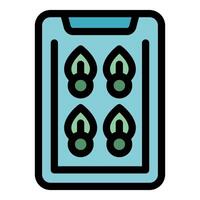 Smartphone app showing seed germination progress vector