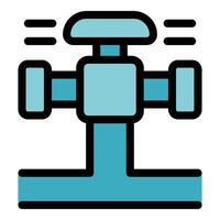 Main water valve controlling water flow in pipeline system vector