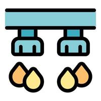 Smart farm system dripping water drops for crops automated irrigation vector