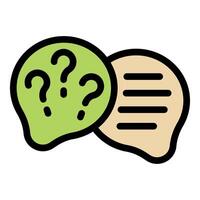 Question marks and text lines inside speech bubbles representing online chatting vector