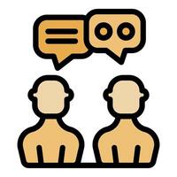 Two people exchanging messages using online chat app vector